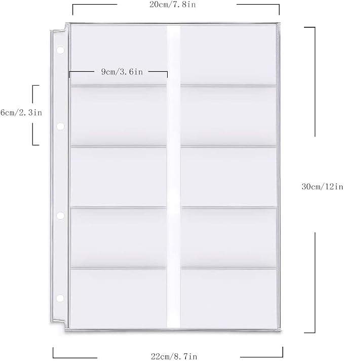 4 Pack A4 4 Holes Binder Name Card Holder Plastic Business Card Organizer - Image 2