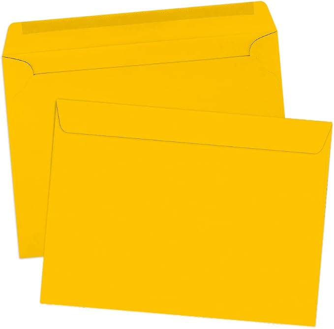LUXPaper 9 x 12 Booklet Envelopes | Sunflower Yellow | 80lb. Text | 50 Qty - Image 2