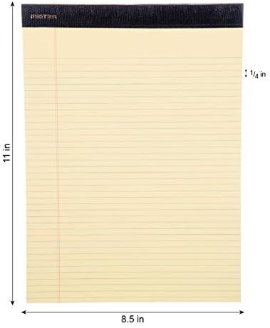 Mintra Office Legal Pads, ((xPremium, 8.5in x 11in, Narrow (Canary), 36pk (6-6pks)), Narrow Ruled, 50 Sheets per Notepad, Micro perforated Writing Pad, Notebook Paper for School, College, Office, Work-DeskLoop Office