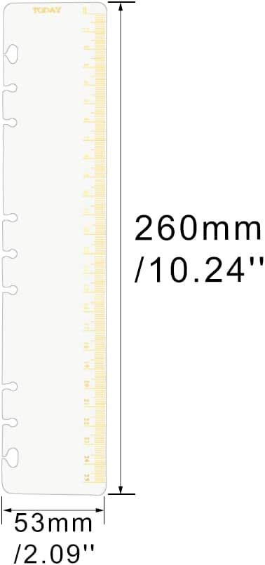 10pcs B5 Binder Dividers Ruler Gold Hot Stamping 25cm Scale 9 Holes Gilding - Image 2