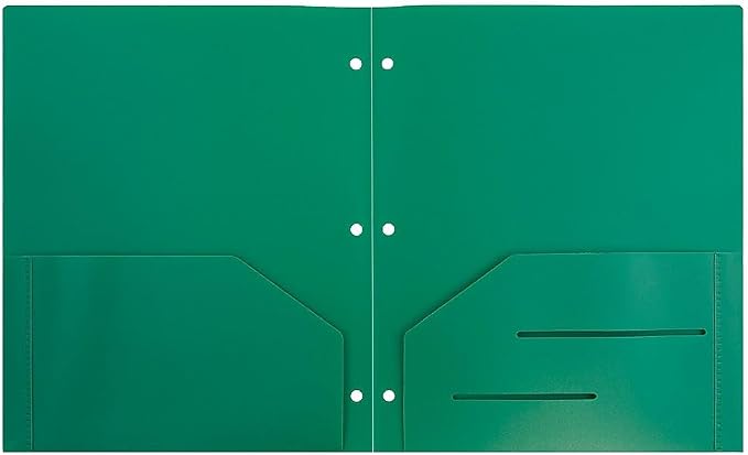 JAM PAPER Heavy Duty Plastic 3 Hole Punch Pocket Folders - Image 4