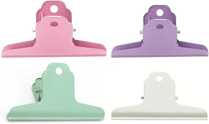 4PCS Extra Large Binder Clips Metal Bulldog Clips Large Paper Clamps Holder by SEEKRARE