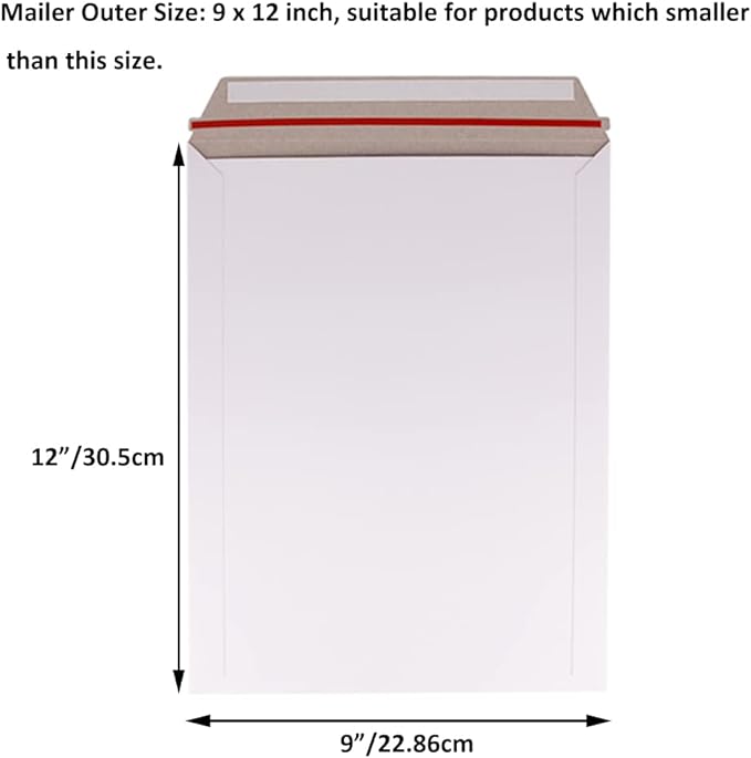 zmybcpack 100 Pack 9X12 inch Self Seal Photo Document Mailers Stay Flat White - Image 2