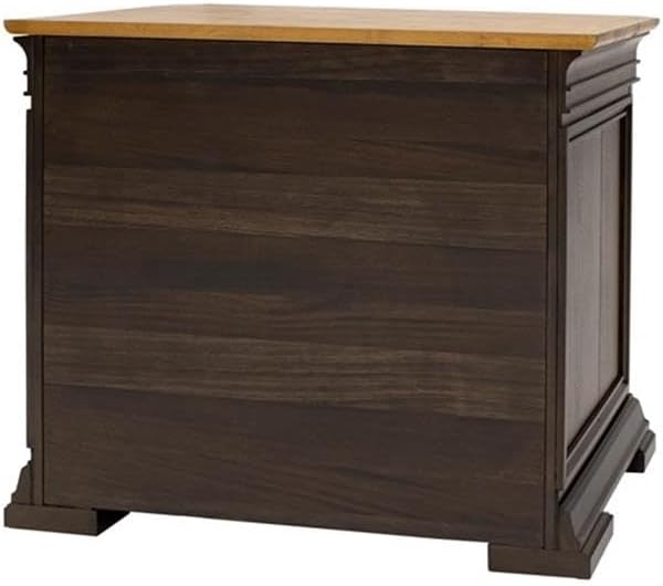 BOWERY HILL Executive Lateral File with Solid Wood Plank Top in Brown-DeskLoop Office