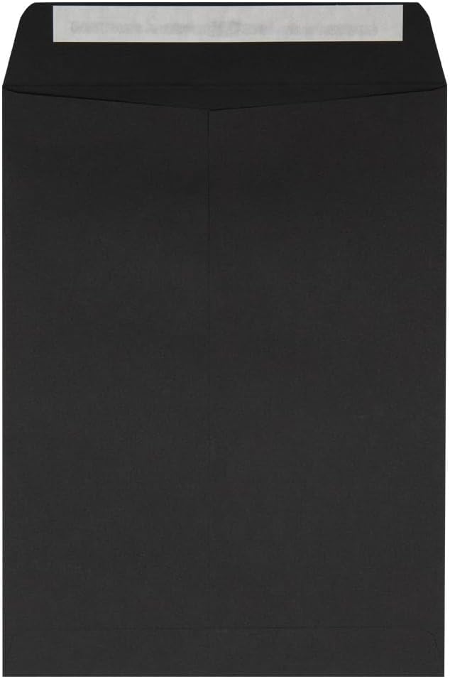 LUXPaper 9 x 12 Open End Envelopes | Peel & Press | Midnight Black | 80lb. Text by LUXPaper
