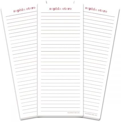 Current Personalized Raspberry Color Wash Lined Shopping List Pads -Set of 3 by Current