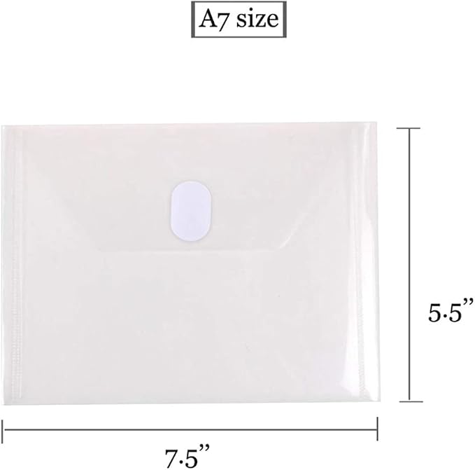 Anseal 48 Pack 5 x 7 Coupon Receipt Check Holder, Small Clear Plastic Envelope - Image 2