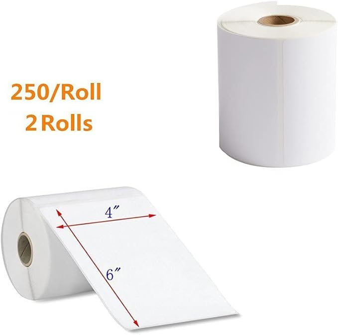 FungLam 2 Rolls 4x6 Direct Thermal Shipping Labels, 250 Labels/Roll, Compatible - Image 2