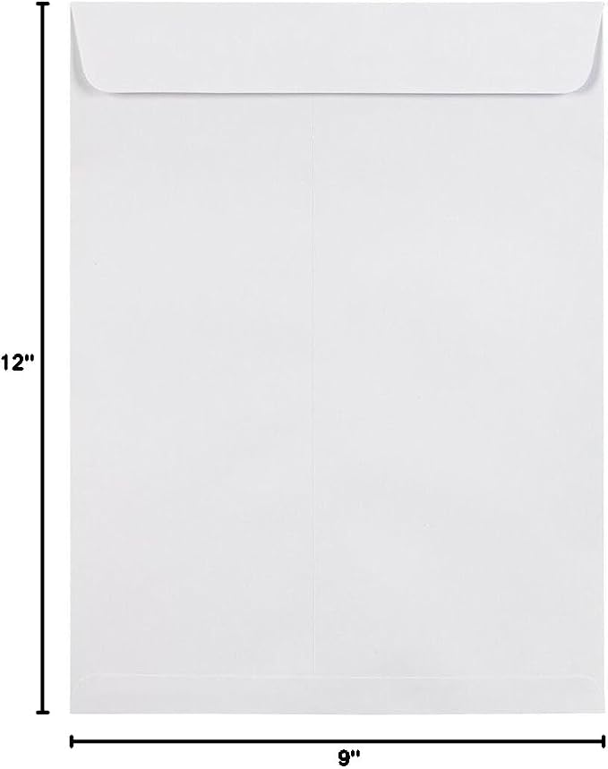 LUXPaper 9 x 12 Open End Envelopes | Peel & Press | White | 28lb. Text | 50 Qty - Image 6