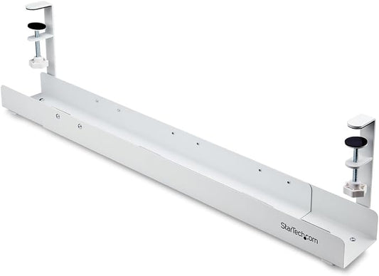 StarTech.com Under Desk Cable Management Tray, Length Adjustable, Clamp-On by StarTech