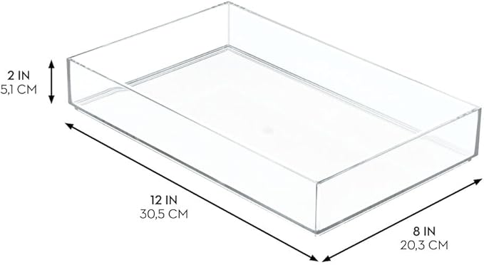 iDesign Clear Drawer Organizer | Plastic Tray, Makeup Storage, Bathroom Vanity - Image 2