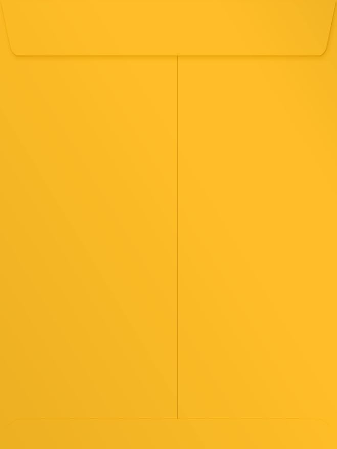 LUXPaper 9 x 12 Open End Envelopes | Peel & Press | Sunflower Yellow | 80lb. - Image 2