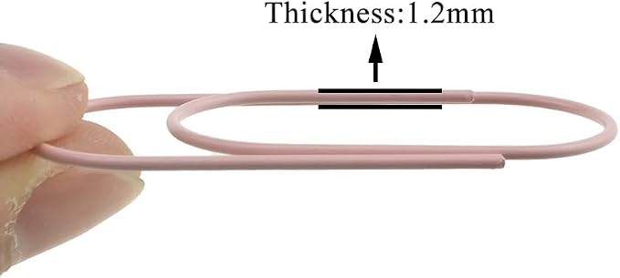 HAHIYO Paper Clips 2 inches Length Pink Wide Paperclips Vinyl Coated Prevent - Image 3