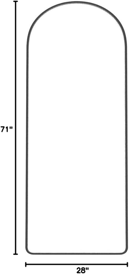 Hasipu 71" x 28" LED Mirror - Full Length with Lights, Arch Design, Wall Mounted, Dimming & 3 Color Modes-DeskLoop Office