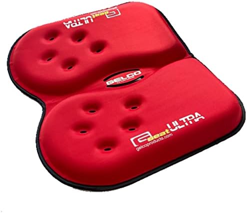 GSeat Ultra Orthopedic Gel and Foam Seat Cushion - for Coccyx, Back, Tailbone, Prostate, Postnatal, and Sciatica Pain/Discomfort - Office, Car, Chair, Travel (Cardinal Red)-DeskLoop Office