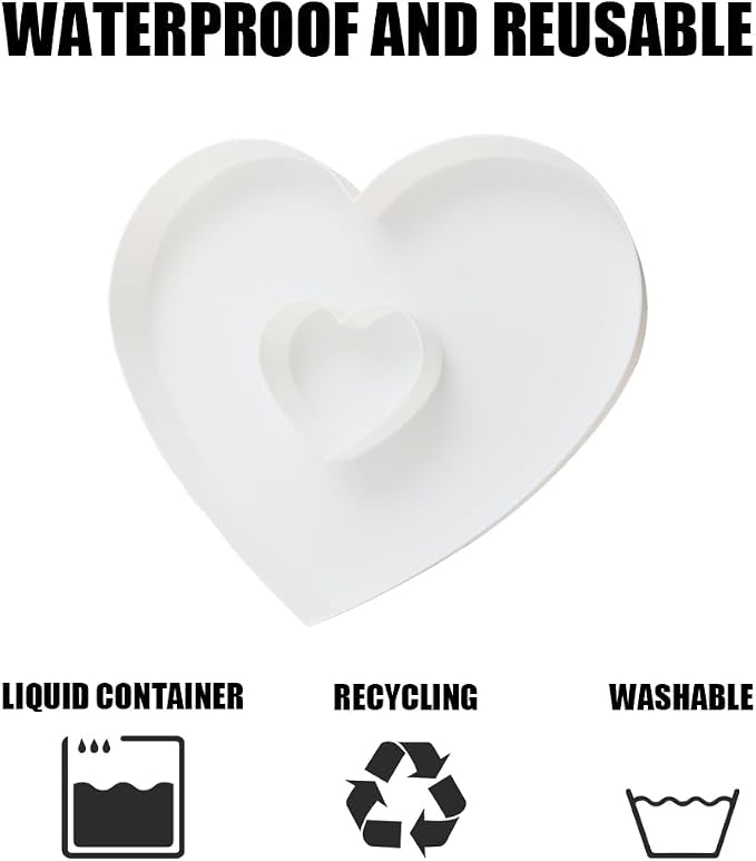 Plastic Fillable Heart Charcuterie Box, 10in Reusable Heart Shaped Tray - Image 2