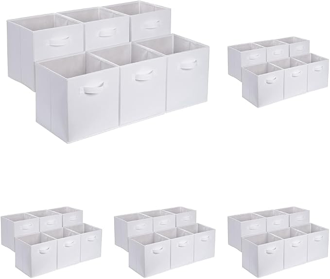 Amazon Basics Collapsible Fabric Storage Cubes Organizer by AmazonBasics