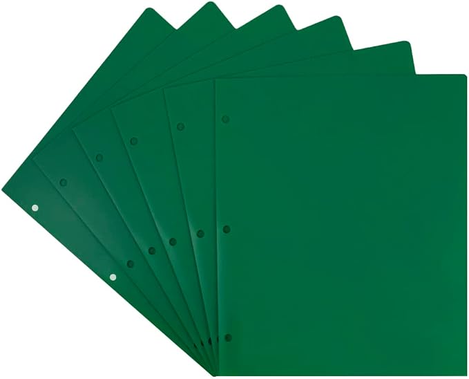 JAM PAPER Heavy Duty Plastic 3 Hole Punch Pocket Folders - Image 5