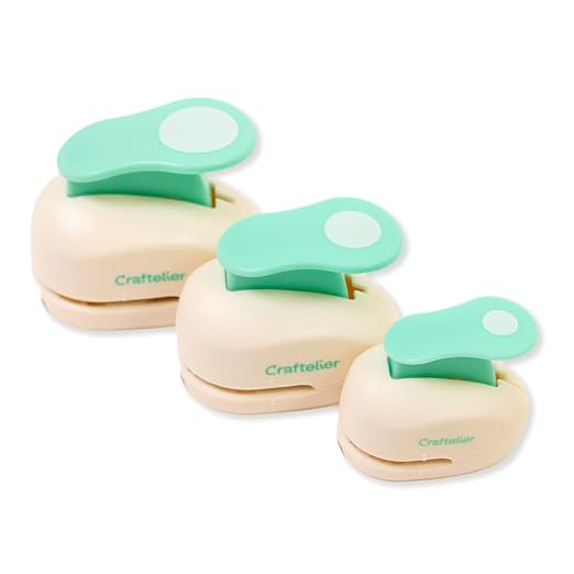 Craftelier - Paper Punch Set | 3/8", 5/8" & 1" Shape Hole Puncher for Paper Crafts | Round Hole Punch to Create Scrapbooks, DIY Cards & Journals | Craft Punch Set for Cardstock.-DeskLoop Office