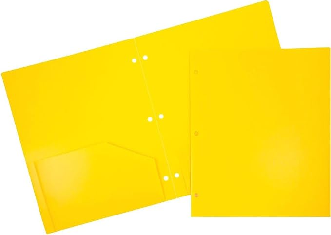 JAM PAPER Heavy Duty Plastic 3 Hole Punch Pocket Folders - Image 5