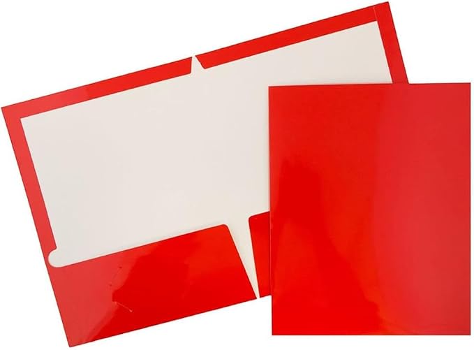 JAM PAPER Laminated Two Pocket Glossy Folders by JAMPaper