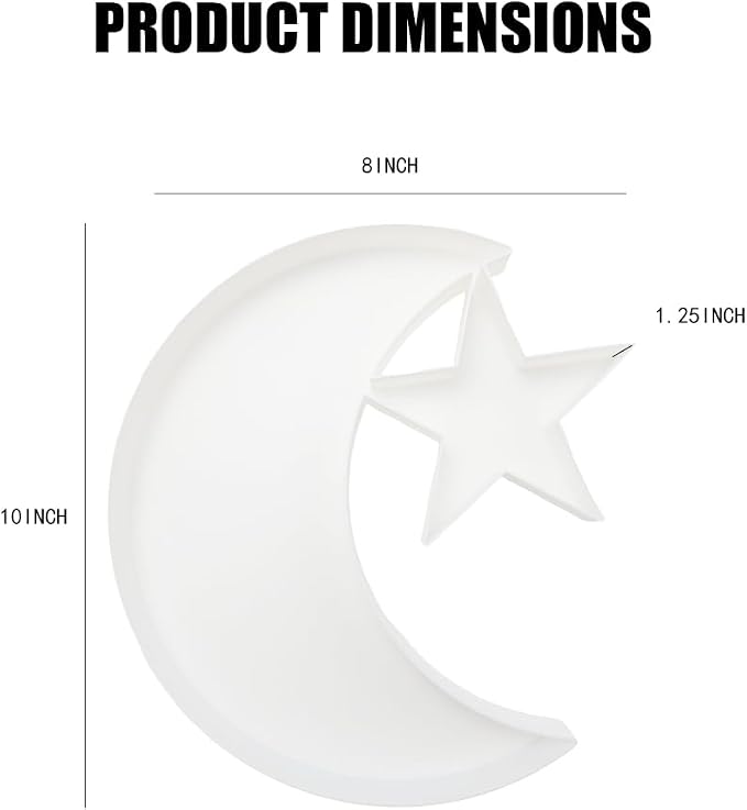 Plastic Fillable Charcuterie Box, 10in Reusable Moon Star Shaped Tray - Image 2