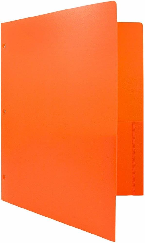 JAM PAPER Heavy Duty Plastic 3 Hole Punch Pocket Folders - Image 3