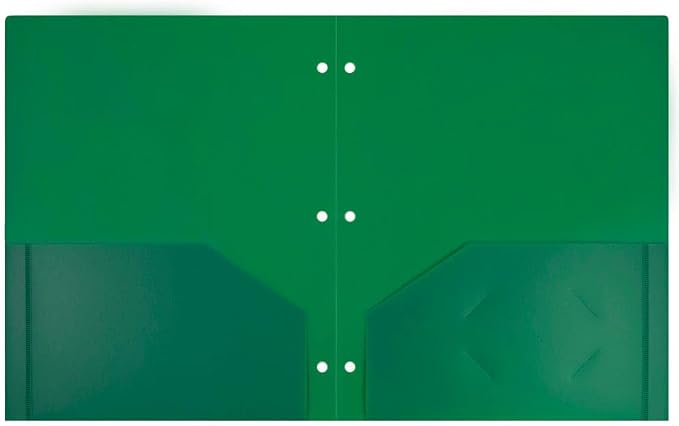 JAM PAPER Heavy Duty Plastic 3 Hole Punch Pocket Folders - Image 2