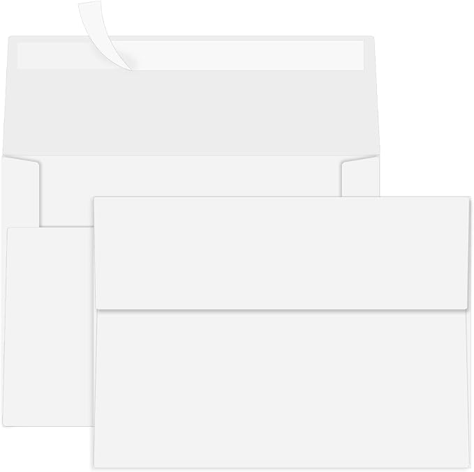 100 Packs 5x7 White Envelopes, A7 Envelopes by Ouzoustate