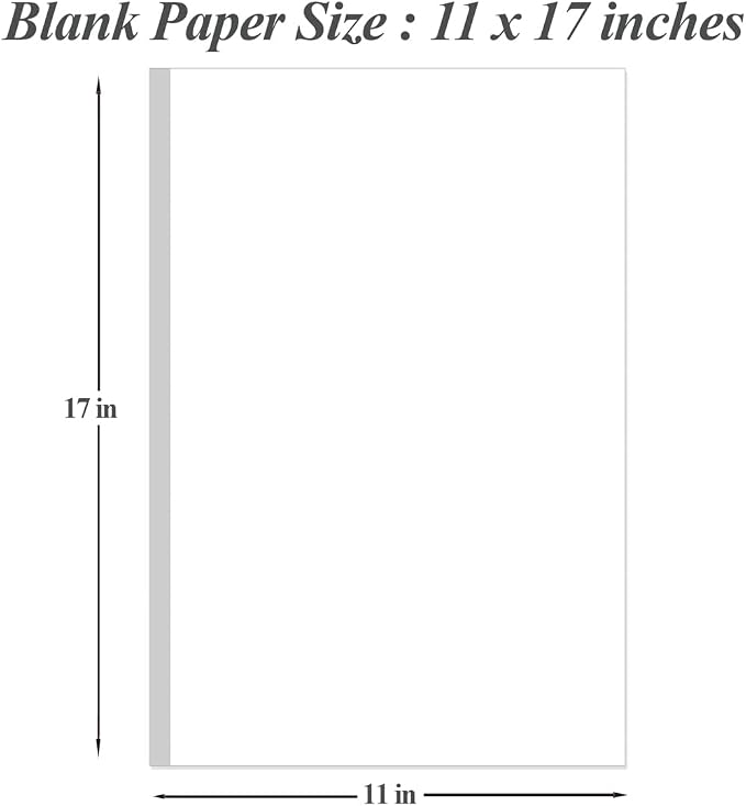 11" x 17" Blank Print Paper, 225Sheets/450Pages Blank Loose-Leaf Paper - Image 2