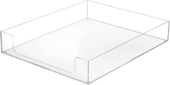 BTSKY 1 Pack Multipurpose A4 File Tray Clear Acrylic Desk Tray Organizer by BTSKY