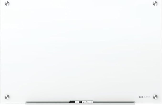 Quartet Dry Erase Board, Magnetic Whiteboard 36" x 24", Glass Board by Quartet