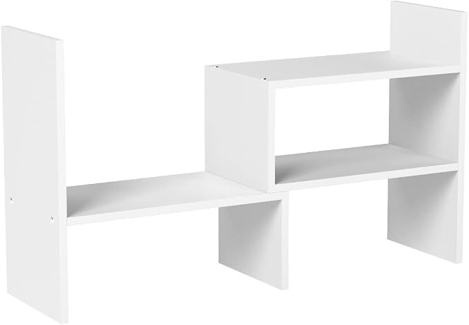 Sorfity Expandable Wood Desktop Bookshelf Desktop Organizer Office Storage Rack by Sorfity
