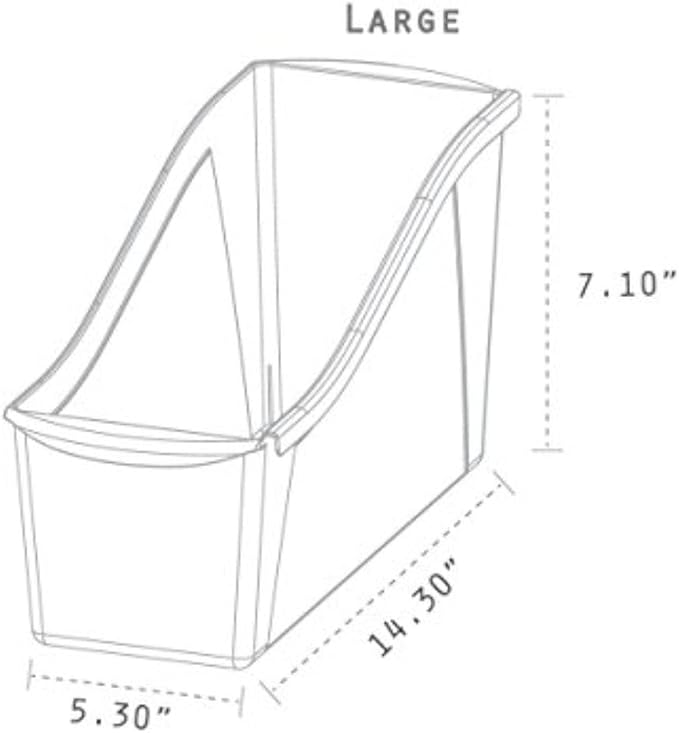 Storex Large Book Bin, Interlocking Plastic Organizer - Image 8