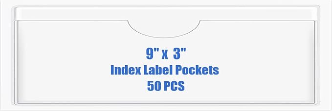 Origin-Joy 50 PCS Self-Adhesive Index Label Pockets by Origin-Joy