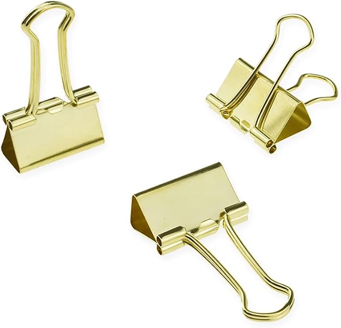 HAHIYO Binder Clips Paper Clamps Spring Steel Sturdy 0.98 inches Width 0.31 by HAHIYO