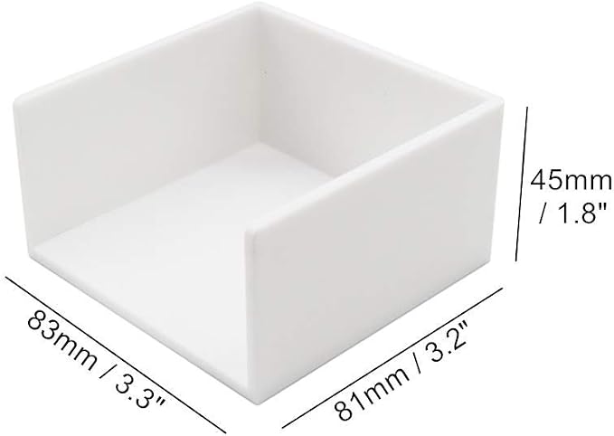 White Memo Holder 3 x 3 PS Notepad Organizer Sticky Notes Cube Holder - Image 2