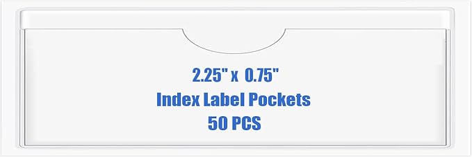Origin-Joy 50 PCS Self-Adhesive Index Label Pockets by Origin-Joy