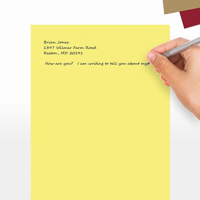 LUXPaper 8.5" x 11" Paper | Letter Size | Pastel Canary Yellow | 60lb. Text | - Image 5