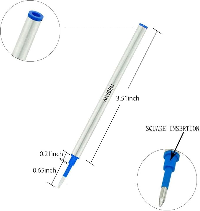 4.37 inch Rollerball Pen Refills, Roller Ball Fine Point 0.5mm - Image 2