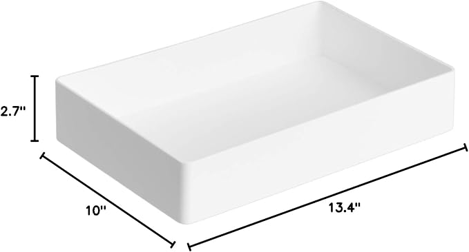 Amazon Basics Rectangular Plastic Desk Organizer Bundle, 3 Pieces Letter Tray - Image 5