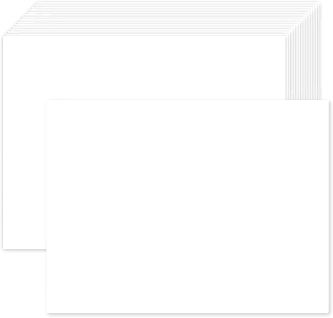 100 Pack White Blank Cardstock 5x8 Thick Paper，Goefun 80lb Flat Cards Stock by Goefun