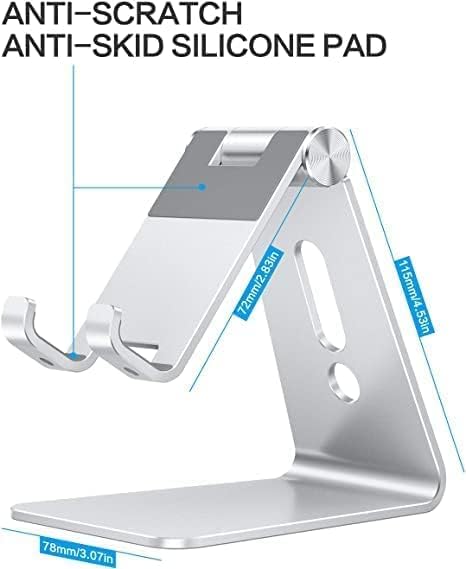 Adjustable Cell Phone Stand, OMOTON Aluminum Desktop Cellphone Stand - Image 3