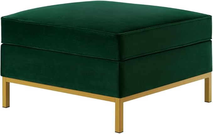 24KF Large Square Couch Ottoman Velvet Ottoman, Upholstered Velvet Padded Cushion Ottoman Table,Large Foot Rest for Couch, Couch Ottoman for Living Room-Jade-DeskLoop Office