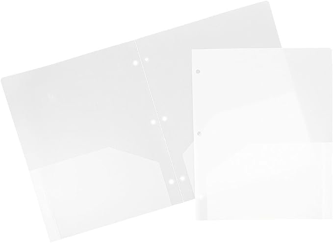 JAM PAPER Heavy Duty Plastic 3 Hole Punch Pocket Folders by JAMPaper