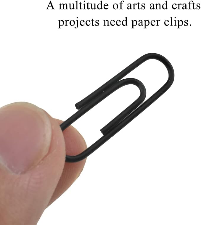 HAHIYO Paper Clips Large 1.1 inches Length Black Paperclips Vinyl Coated - Image 4
