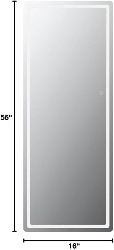 Hasipu Full Length Mirror with Lights, 65" x 22" LED Floor Mirror, Full Body Dressing Standing, Hanging Mounted Mirror for Living Room Bedroom Cloakroom, Round White-DeskLoop Office