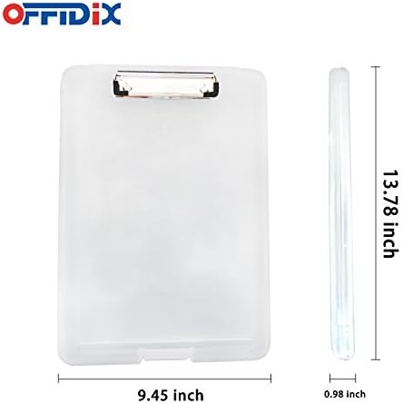 OFFIDIX Clipboard Storage Box Transparent Plastic Paper Clipboard Paper Holder - Image 2