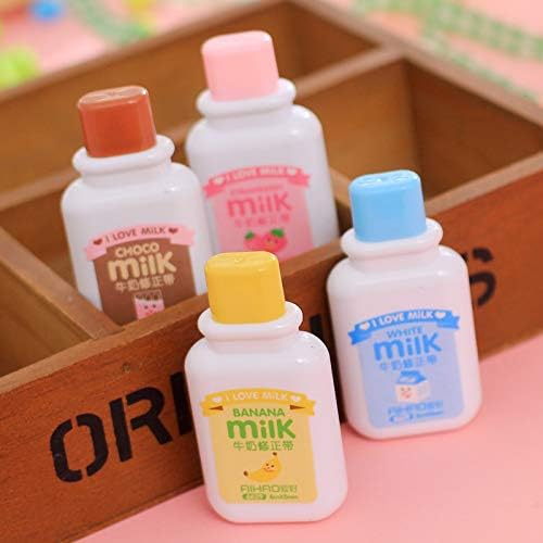 Brccee AC 4PCS Milk Bottle Correction tape Kawaii Cartoon Stationery Cute - Image 2