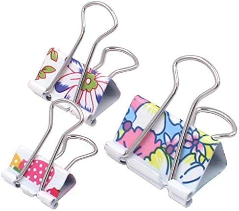 50 Pack Colorful Printed Binder Clips by Z+ZICOME
